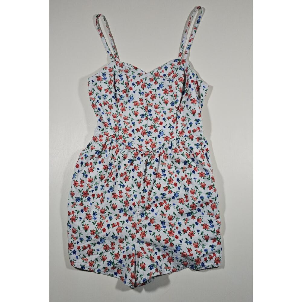 Old Navy Women's Ditzy Floral Romper Size S Spaghetti Strap Sweetheart Neck